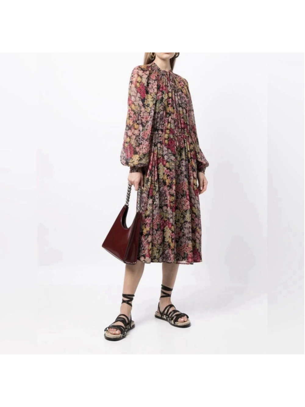 Polo Ralph Lauren Floral Midi Dress Romantic Prairie Cottagecore Garden Party - Picture 2 of 11